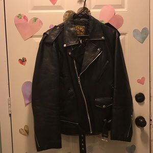 Real fake genuine leather free motorcycle jacket!